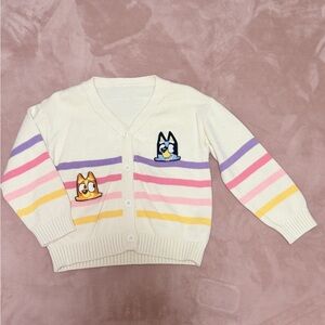 Striped Cardigan with Cartoon Patches